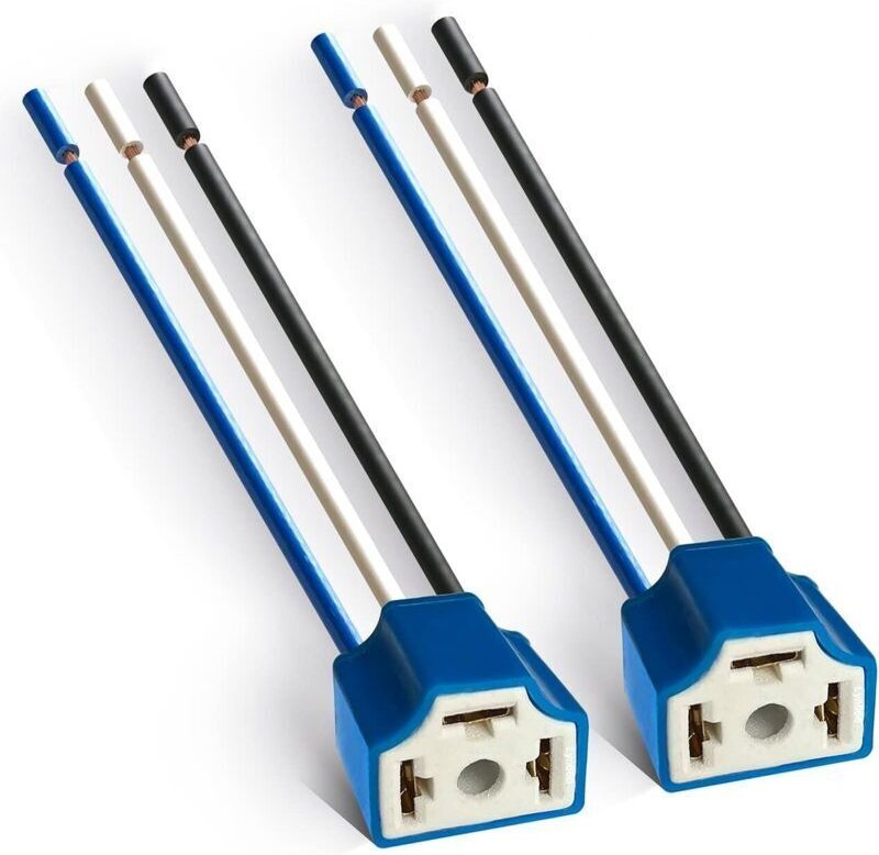 Stück H4-Keramikfassungen, 9003 HB2-Fassung mit Kabelbaum, H4-auf-3-Pin-Scheinwerferstecker-Adapter für die Nachrüstung ...