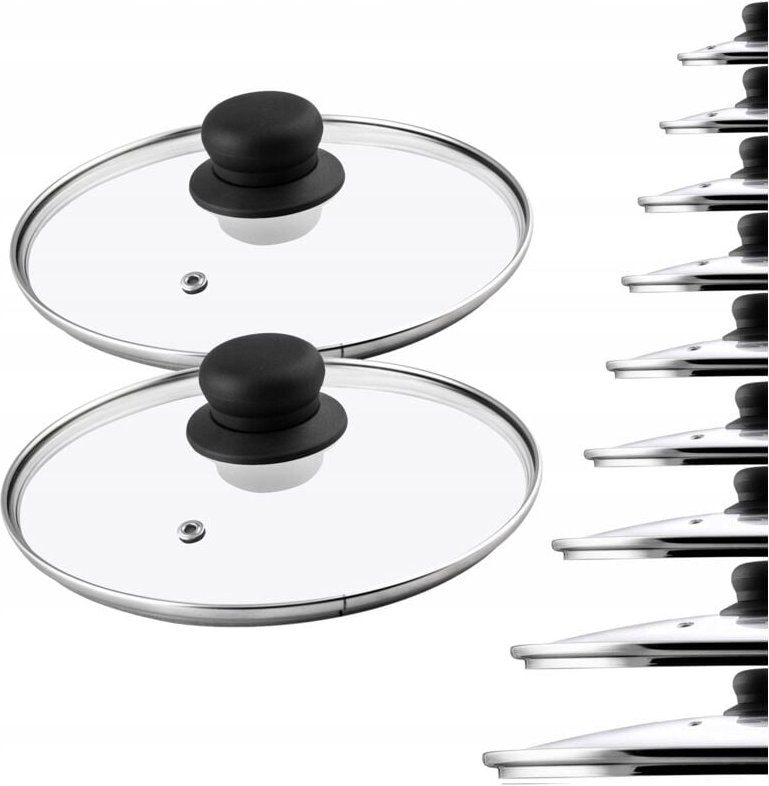 Glasdeckel Set, Topfdeckel aus Glas, 14-30cm, hitzebeständiger Deckel für Topf, Pfanne, Pfanne - Kadax