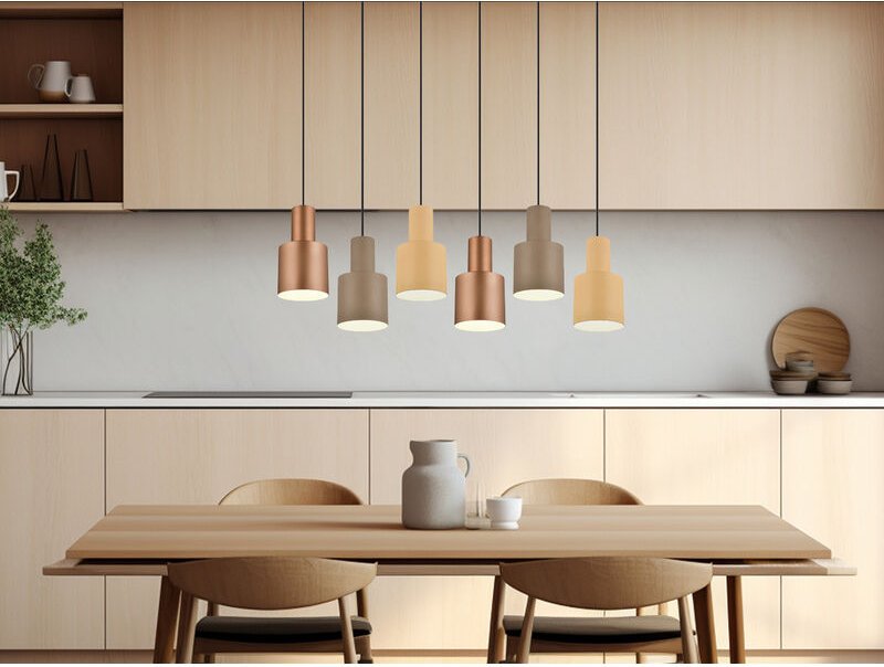 Pendelleuchte agudo 6-flammig Metall Coffee Töne, Breite 85cm