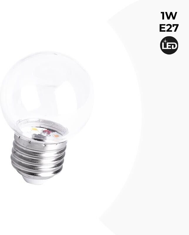 LED-Glühbirne E27 1W Transparent