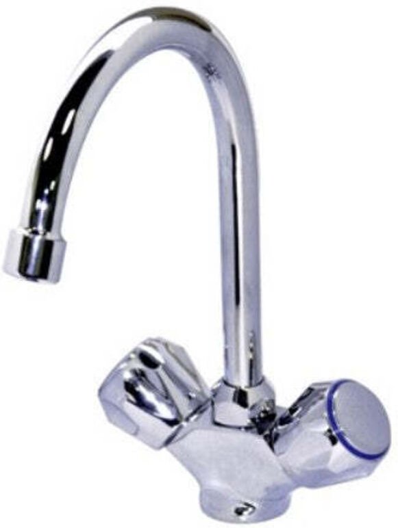 Ottone Single -Lhole -Hahn für Spülen mit einem runden Knopf