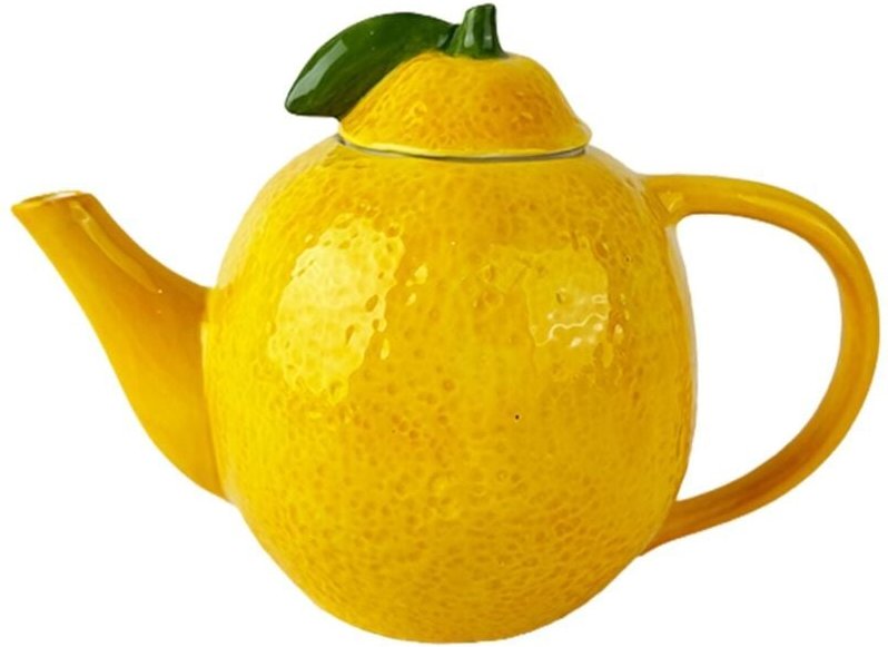 Gelbe Zitronen-Teekanne aus Keramik für Aufgüsse und Tee, ideal für Geschenke und Küchendekoration