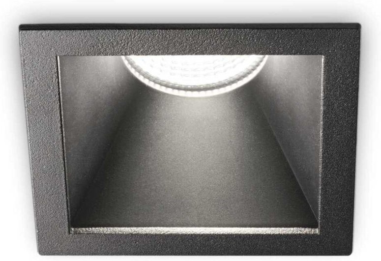 Ideal Lux - game Integriertes quadratisches LED-Einbau-Downlight, Schwarz, 1100 lm, 3000 k