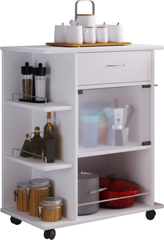 Pocis Küchenmöbel auf Rollen weiß.
