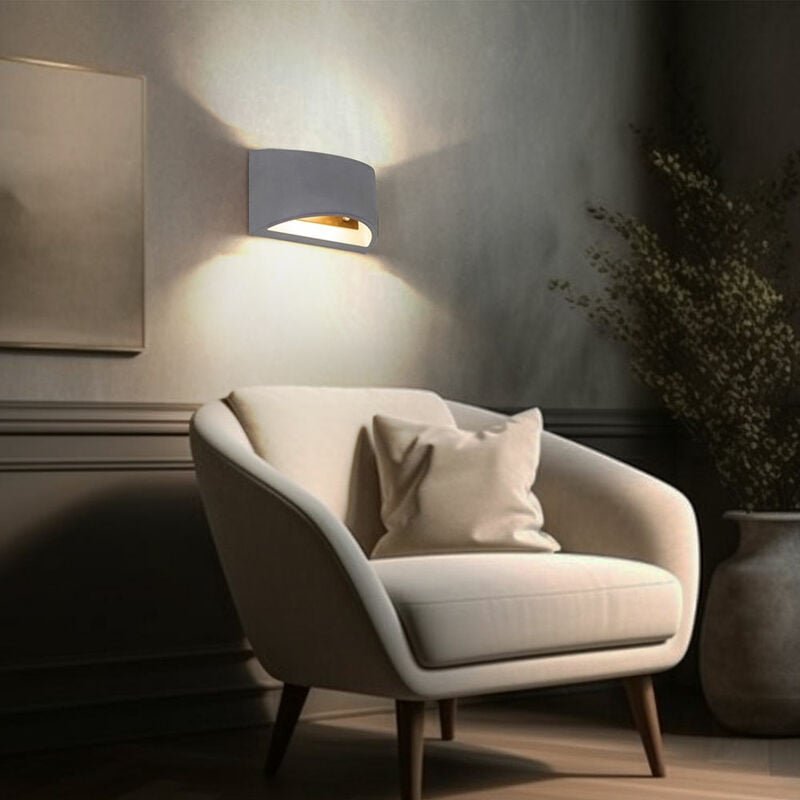 Thumbnail - Wandlampe Innen Modern Flur Up and Down Lampe Beton Wandleuchte Treppenhaus Innen, abgerundeter Betonschirm Lichteffekt,...