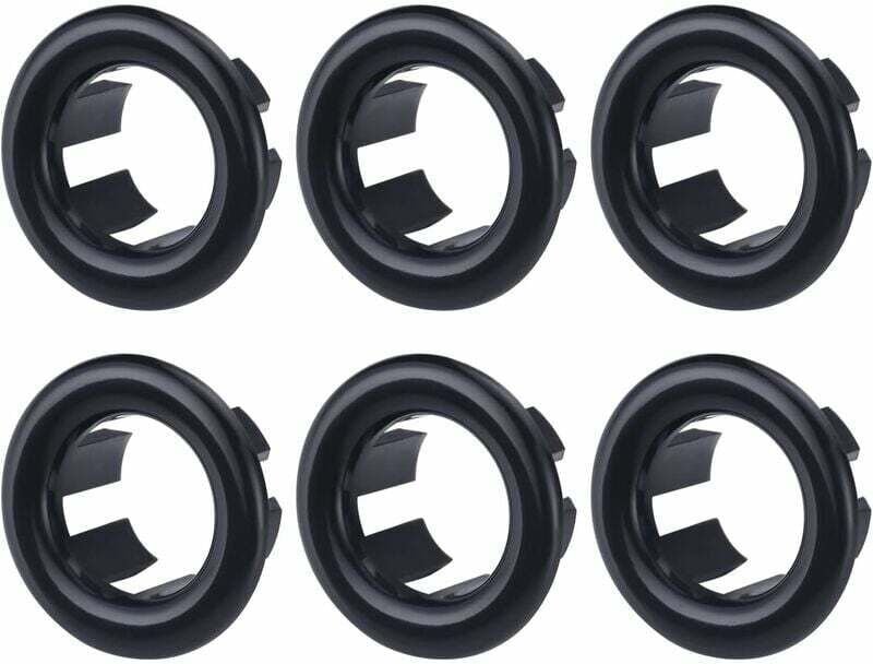 Arnault - Waschbecken-Überlaufring, 6 Stück, universelle Abdeckung für Badezimmer, Schwarz