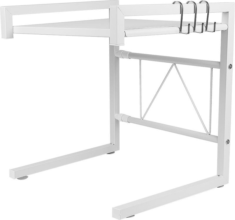 Thumbnail - Mikrowellen Regal,Mikrowellenhalterung,Mikrowellenständer,Flexibel Ausziehbar von 40-65cm,Weiß - Haloyo