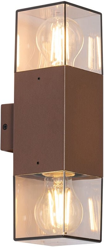 Außenwandleuchte rostbraun mit Rauchschirm 2-flammig IP44 - Dänemark