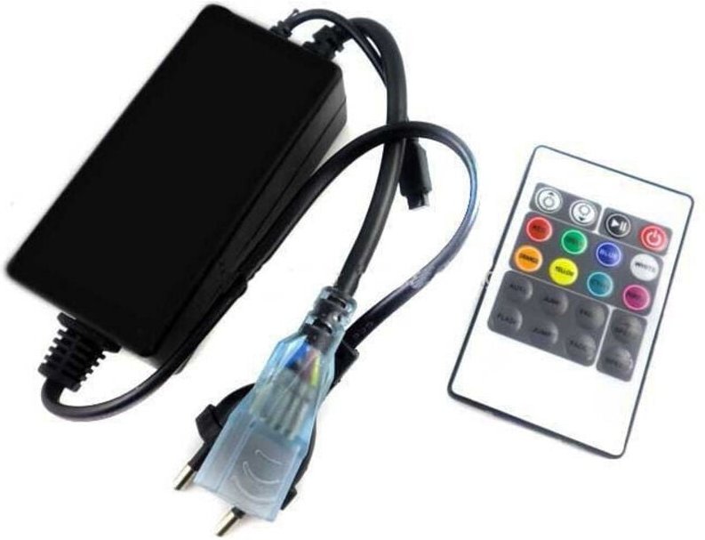 Trade Shop - 220V kontroller mit rgb 5050 color led steel -