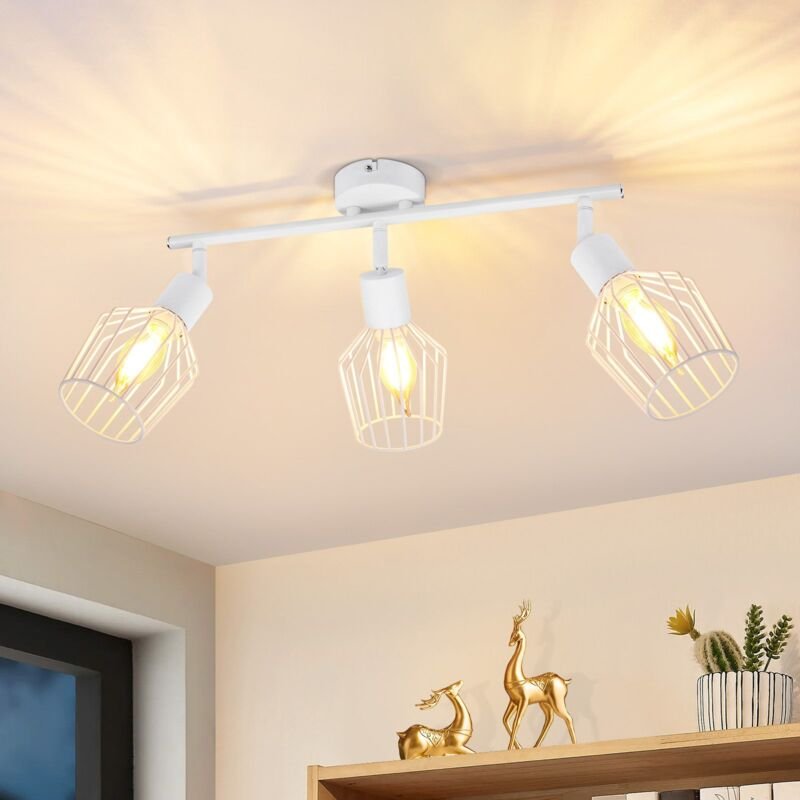 Deckenspot 3 Flammig led Deckenstrahler Gbly Deckenleuchte Strahler E14 Spotleuchten Schwenkbar Vintage Ceiling Spot Dre...