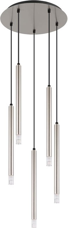 Hängeleuchte Hängelampe Esstischlampe silber 5 flammig Wohnzimmerlampe h 120 cm