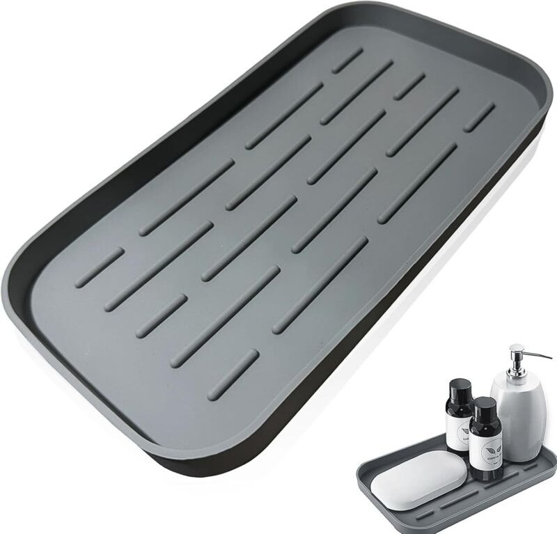 CCYKXA Silikon-Schwammhalter, Silikon-Spülbecken-Organizer, Silikon-Tropfmatte, Silikon-Schwammhalter, Küchenspülen-Orga...