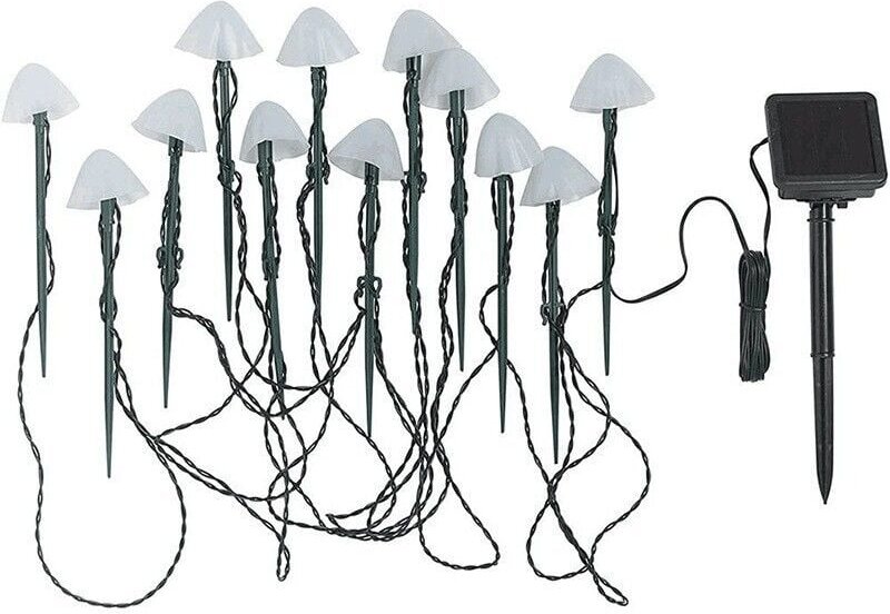 Solar Lichterkette Aussen 20 LED Solar Pilze Gartendeko, 2 Modi Solar Garten Pilzlampe Wasserdicht Solarleuchten Figuren...