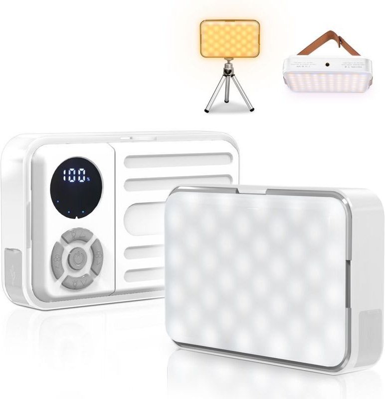 10000 mAh 10000 lm Superhelle wiederaufladbare LED-Campinglampe mit Haken, drei Farbtemperaturstufen, stufenlos dimmbare...