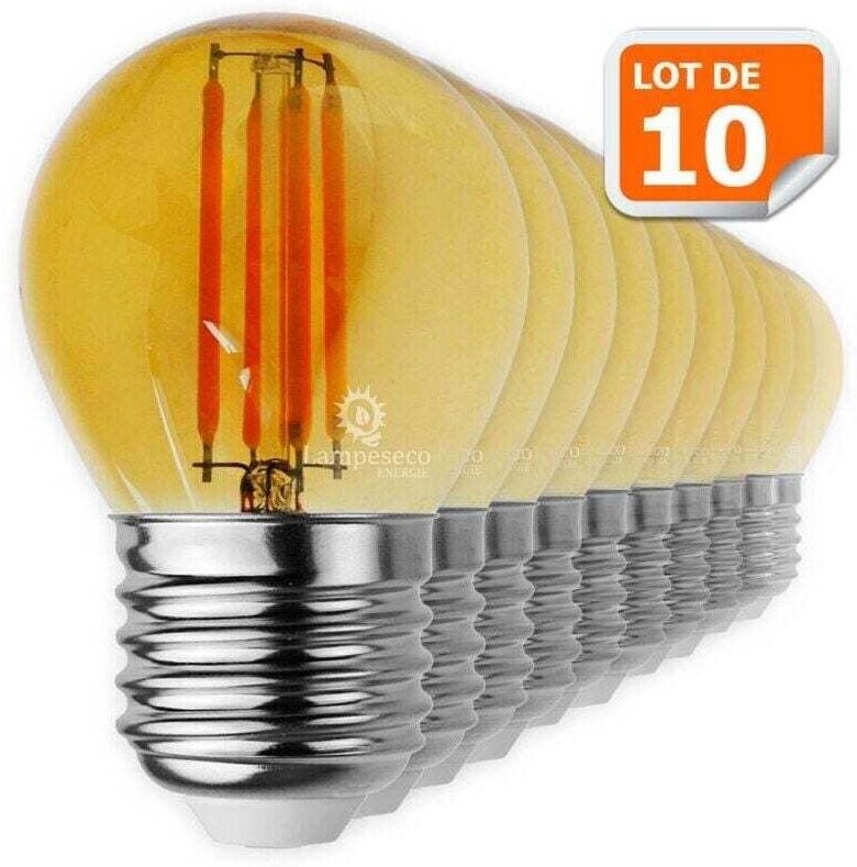 10er-Pack LED-Filamentlampen, XU, G45-Form, 4 Watt (entspricht 42 Watt), E27-Sockel, hochwertiges Produkt, lange Lebensd...