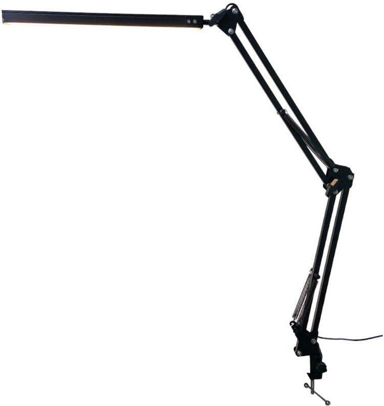 LED-Schreibtischlampe, verstellbarer Schwenkarm mit Klemme, augenschonende Leselampe, 10 Helligkeitsstufen, 3 Beleuchtun...