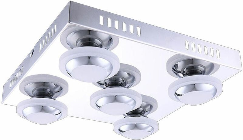 Wofi - Deckenleuchte Chrom Wohnzimmerleuchte Decke Deckenlampe Metall, 5x led 4,5W 400Lm warmweiß, LxBxH 30x30x9 cm