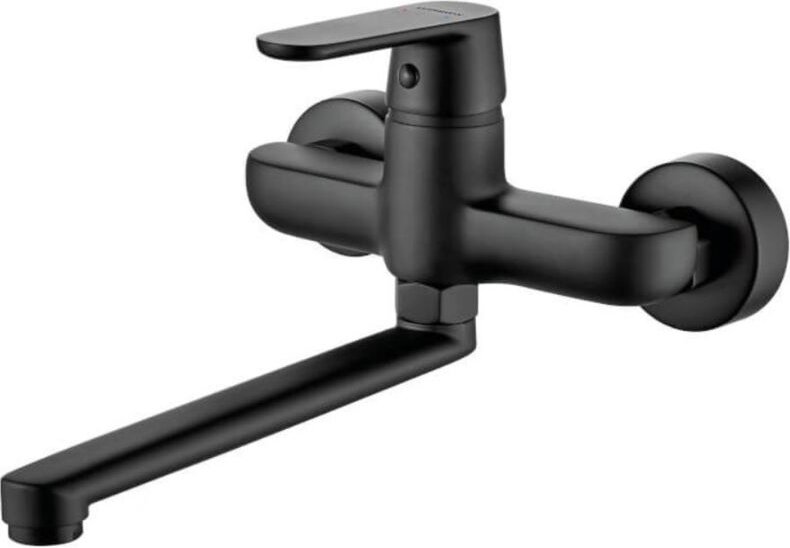 Dima Wand-Waschtisch-/Spültischarmatur, schwarz