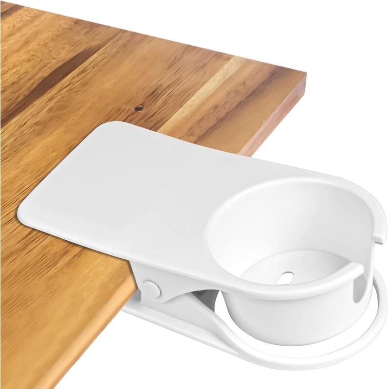 Weißer, aufsteckbarer Becherhalter für Büro/Zuhause, geeignet für Kaffee, Wasser und Limonade – mit integrierter Unterta...