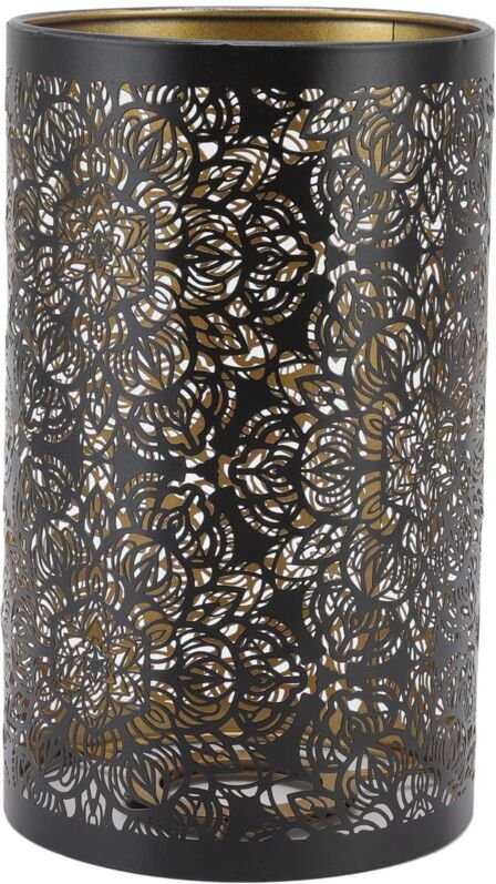 Ej.life - Lampenschirm, Lampenschirm aus Eisen, Hohl Geschnitztes Metall, Zylindrisches Kreismuster, E27, E26, Abnehmbar...