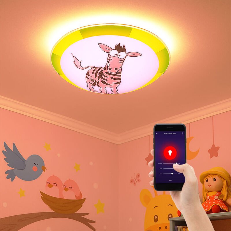 Etc-shop - Decken Lampe Kinder Zimmer Motiv Zebra Alexa Google App im Set inkl. Smart Home rgb led Leuchtmittel