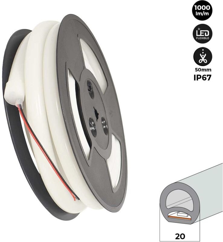 Barcelona Led - Flexibler led Neon Schlauch 360° rund - 24 v dc - Ø20mm - 5 m -