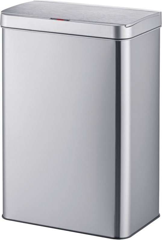 Relaxdays Mülleimer mit Sensor, 60 Liter, elektrischer Deckel, Müllbeutelhalter, Edelstahl, Abfalleimer Küche, silber
