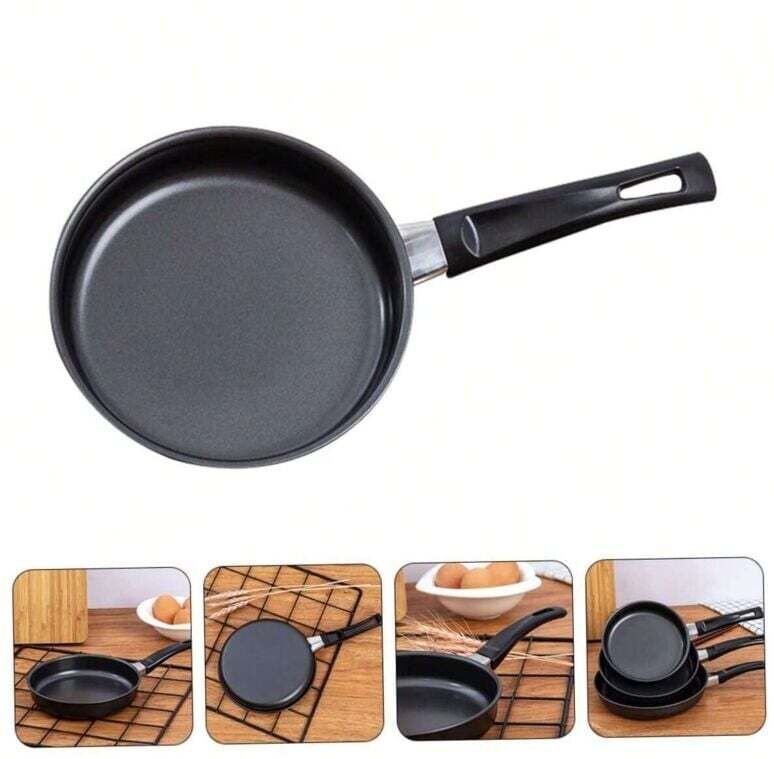 Mini-Multifunktionspfanne, kleine antihaftbeschichtete Pfanne, für Induktionskochfelder geeignet, schwarze Pfanne mit hi...