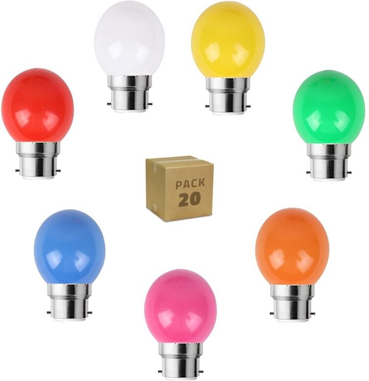 20er Pack LED-Glühbirnen B22 3W 240 lm G45 Einfarbig Rot