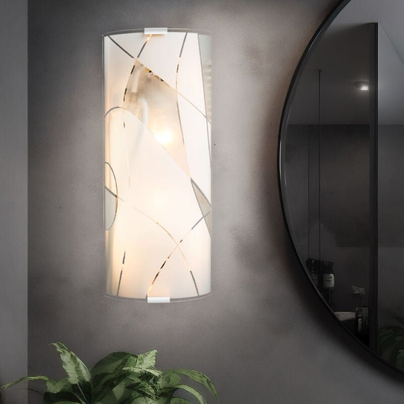 Wandleuchte Flurlampe Treppenhausleuchte led Wandlampe Schlafzimmerleuchte, Chrom, Glas satiniert, 2x 3W 2x 320lm warmwe...