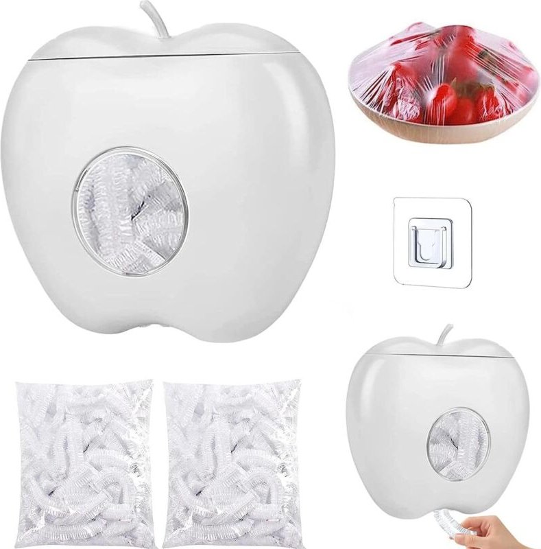 Aufbewahrungsbox für Frischhaltefolie mit 200 Frischhaltebeuteln, Frischhaltefolien-Set, Frischhaltefolienspender, Wandh...