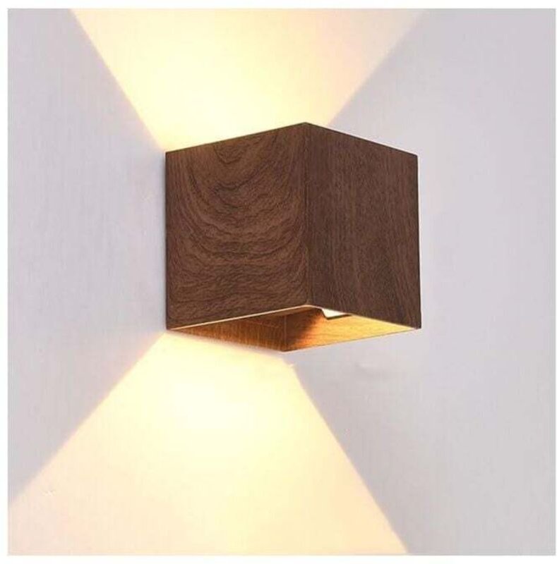 8W LED-Wandleuchte aus Holz, Auf- und Ab-Beleuchtung für den Innenbereich, 3000K, modernes Nachtlicht für Wohnzimmer, Sc...