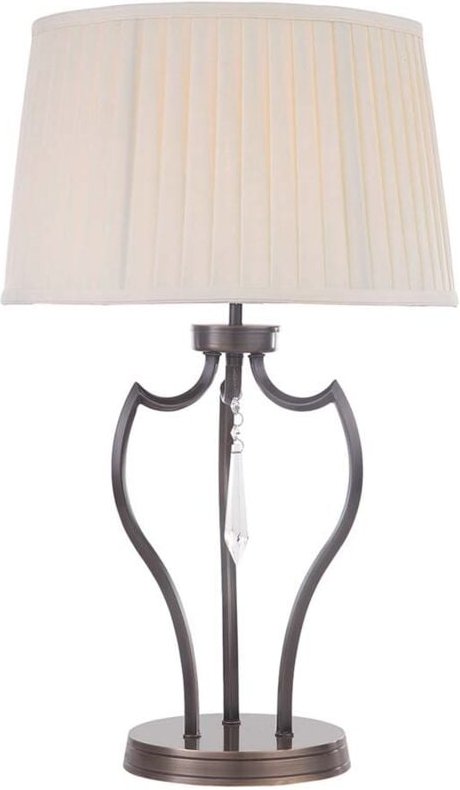 Tischleuchte Beistelllampe Wohnzimmerlampe Dunkelbronze Kristalle Nickel h 60 cm