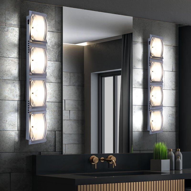 Thumbnail - Esto - cob led Wandlampe Wandleuchte Wandstrahler Schlafzimmerlampe Esszimmerleuchte Küchenlampe, Chrom Aluminium Glas s...