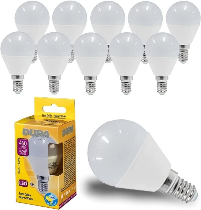 10 Stuck - Led Sphere E14 5,5w 3000k Duralamp