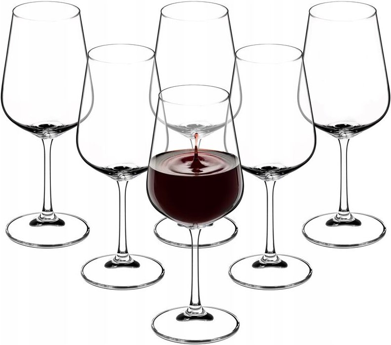 Rotweingläser aus Kristallglas, 6er Set, 450ml - Kadax