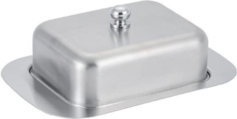 Butterdose aus Edelstahl – Dessertschale – Käse- und Brotdose mit Deckel – Fassungsvermögen: 250 g Butter – Für Zuhause ...