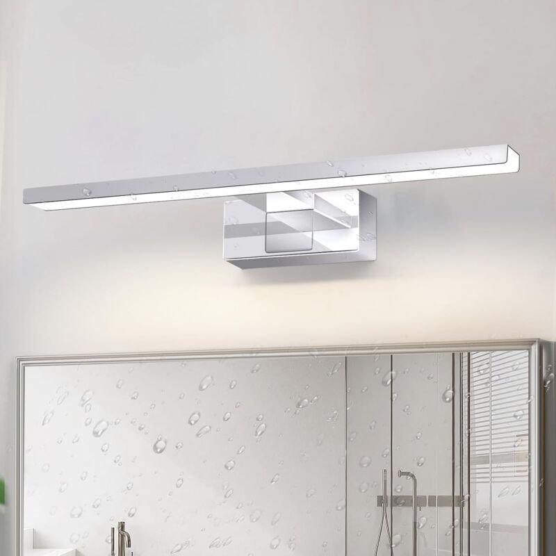 Led Spiegelleuchte Bad Spiegellampe - 6W Badleuchte Wand 30CM Wandlampe Badezimmer Wasserdicht IP44 Wandleuchte Chrom Mo...