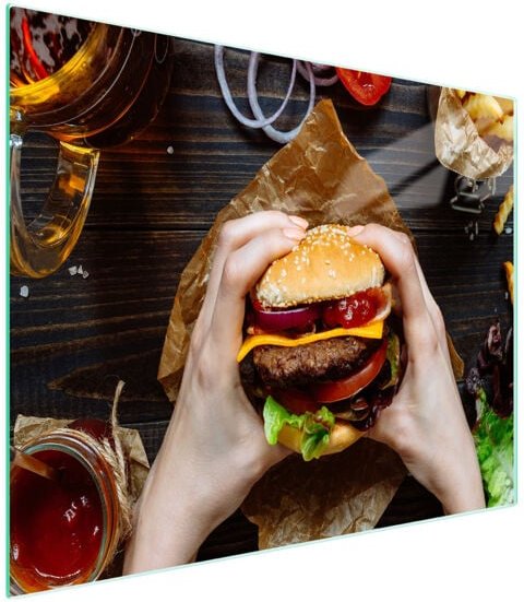 Glasschneidebrett 52x30 Hamburger