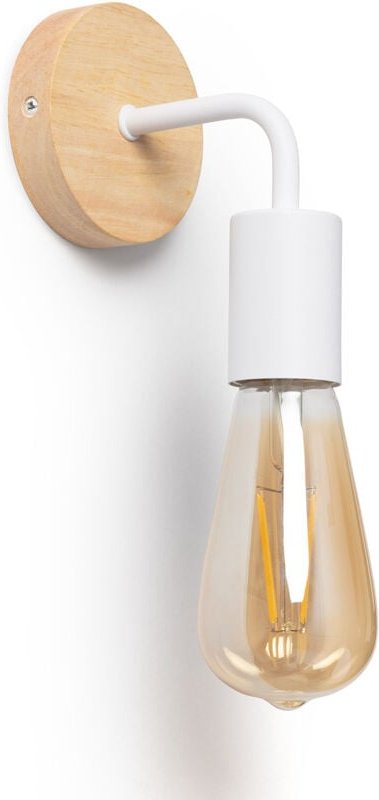 Wandleuchte Holz und Metall Jedali Weiß