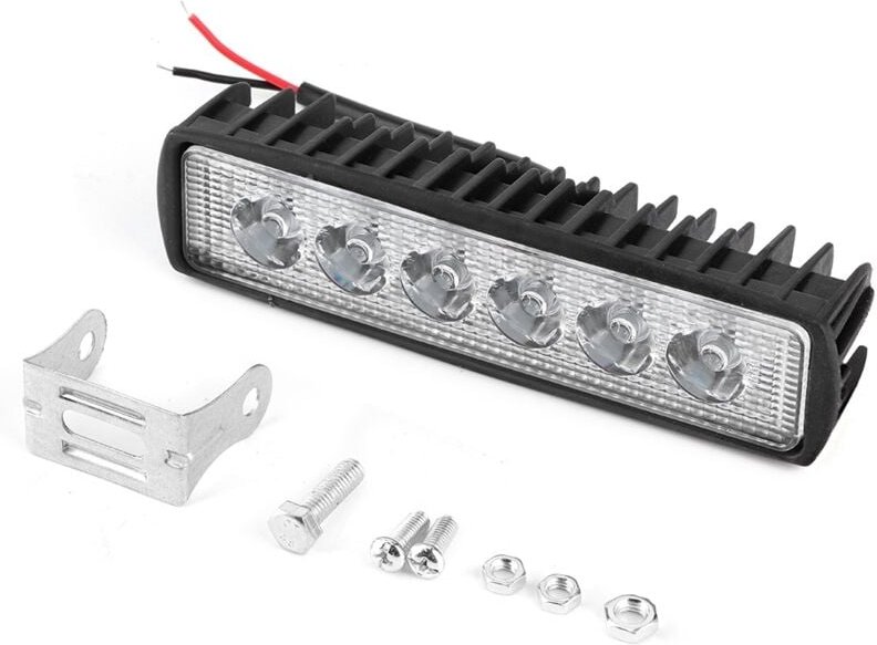 18W 800LM Arbeitsscheinwerfer 6LED Nebelscheinwerferleiste für Motorrad, Geländewagen, LKW, Auto