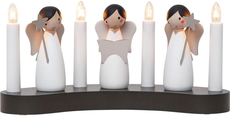 Star Trading Weihnachtsdeko Angel Choir von Star Trading, Kerzenständer mit 4 Glühbirnen E10 warmweiß, Weihnachtsfigur, ...