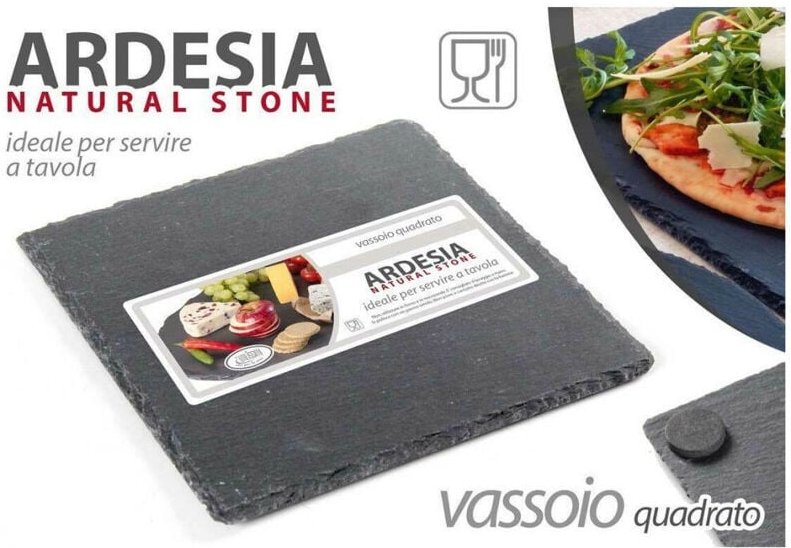 Trade Shop Traesio - Trade Shop - ardesia natural stone piatto quadrato 20X20CM ported tabelle 752247 -