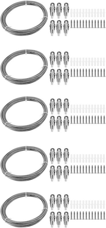 5X 10M Edelstahl Draht Seil pvc Beschichtetes Verstellbares Vorhang Seil Lampen Aufhängung Bild Draht für Aufhängen