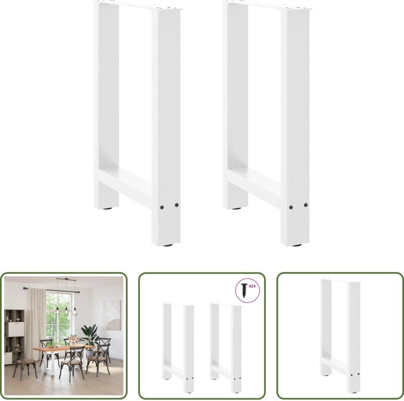 Esstischbein - Esstischbeine Weiß 2 Stk. 50x(72-73) cm Stahl
