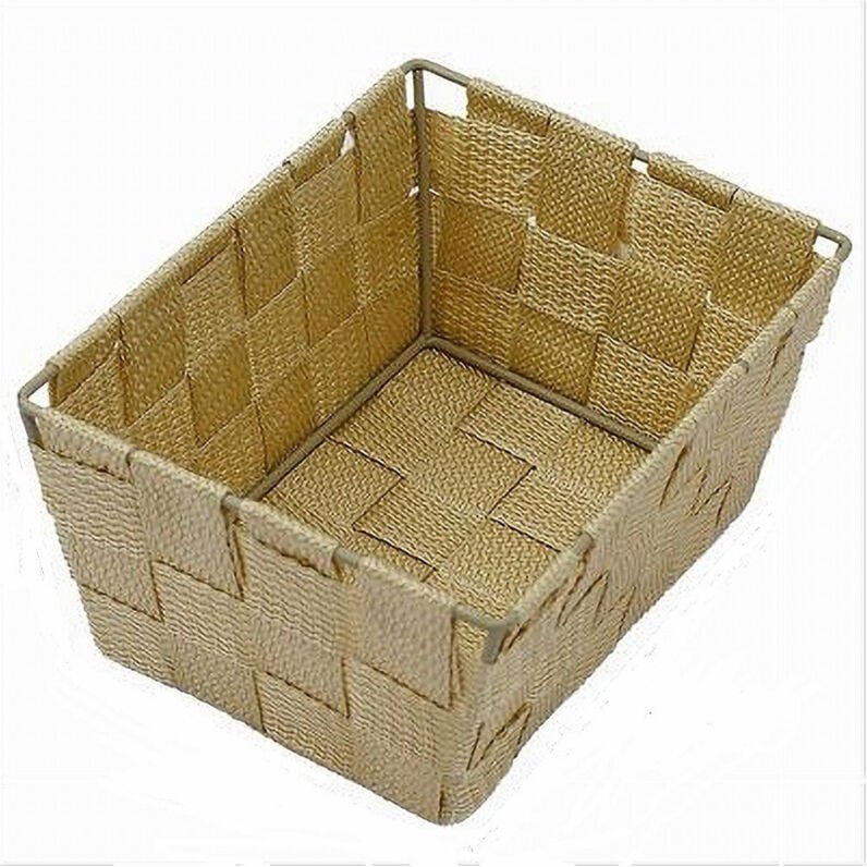 Trade Shop Traesio - Trade Shop - organizer multiuso oggetti bagno camera cucina tessutdo beige 19X14X9CM 79009 -