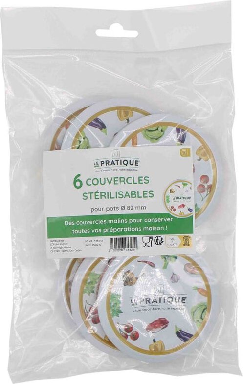 1 Sterilisierbare Deckel ø82 Beutel zu 6 - Das Praktische