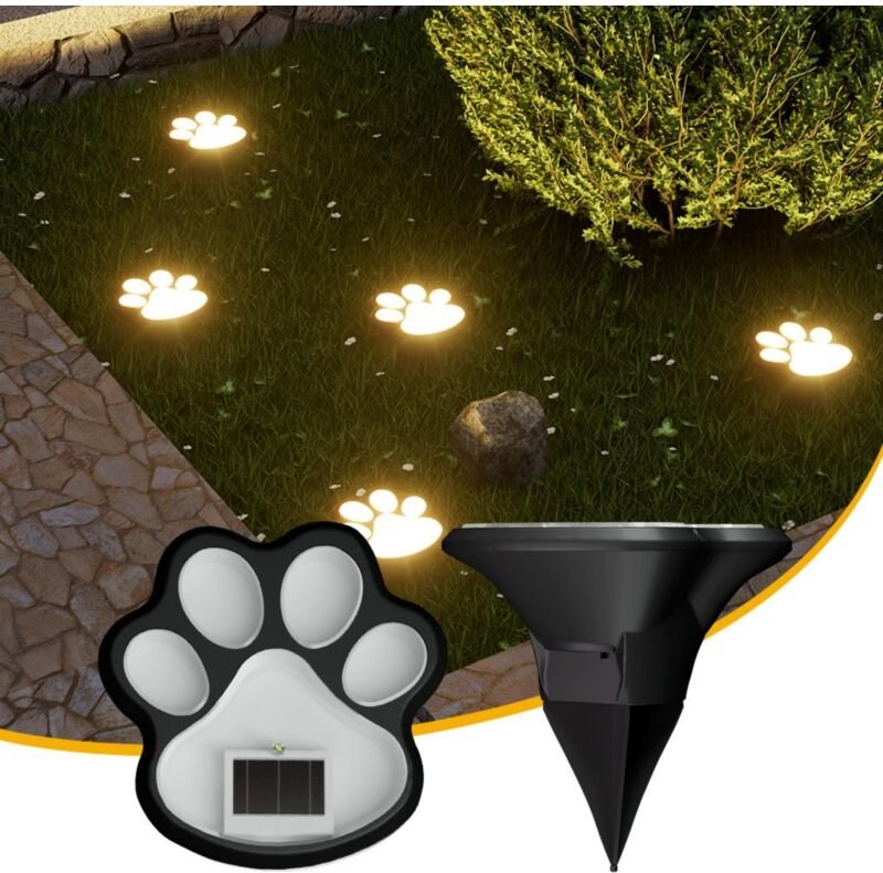 8er Set Solar Pfotenlampen LED – Wasserdichte Gartenbeleuchtung IP65 mit automatischem Ein/Aus, Solarlampen für Garten, ...