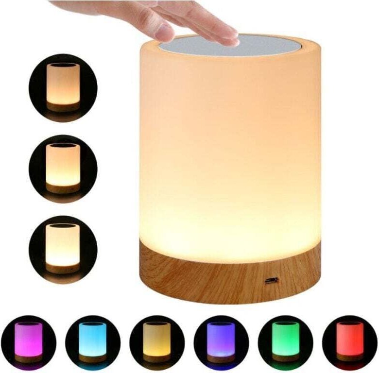Led Bunte Nachttischlampe Touch Nachtlicht mit wechselnden Farben Wiederaufladbare Tischlampe mit warmweißem Licht