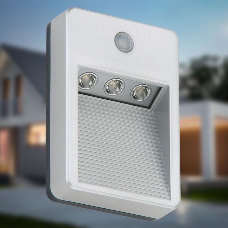 Sensor LED Außenleuchte, 8,5 cm, 0,18 W, Titan-Silber, Briloner Leuchten